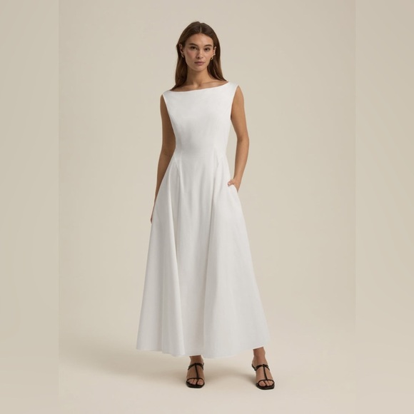 FAVORITE DAUGHTER Catherine White Flare Dress L - Picture 4 of 9